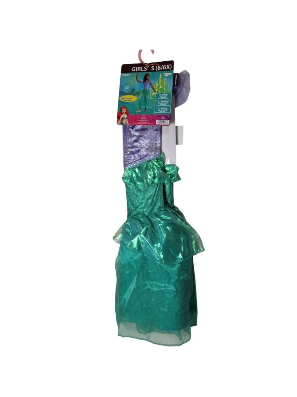 Disguise Disney Princess Girls S (6/6X) Deluxe Ariel Dress Halloween Costume